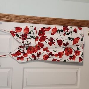 Womens dress size medium white with flower detail. Mini dress